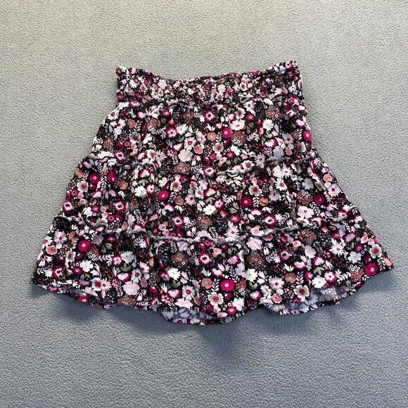 SO Girls Skirt Size XL (14/16) Floral Pull On Ruffled A Line Mini,Lined - Picture 2 of 7